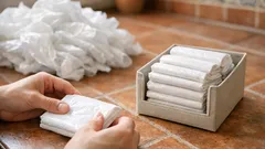 Cómo doblar bolsas de plástico en cuadrado para que ocupen la mitad en el cajón