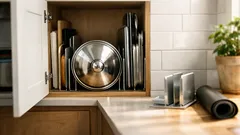 El truco con sujetalibros e imanes para ordenar tapas y sartenes sin gastar en organizadores