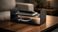 El truco de los sujetalibros imantados para ganar una repisa extra en la mesa del salón